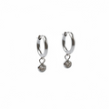 Small hoops with diamanté drop