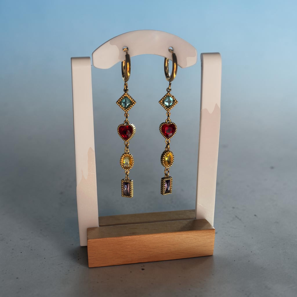Multi colour drop earrings