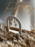Cross drop earrings