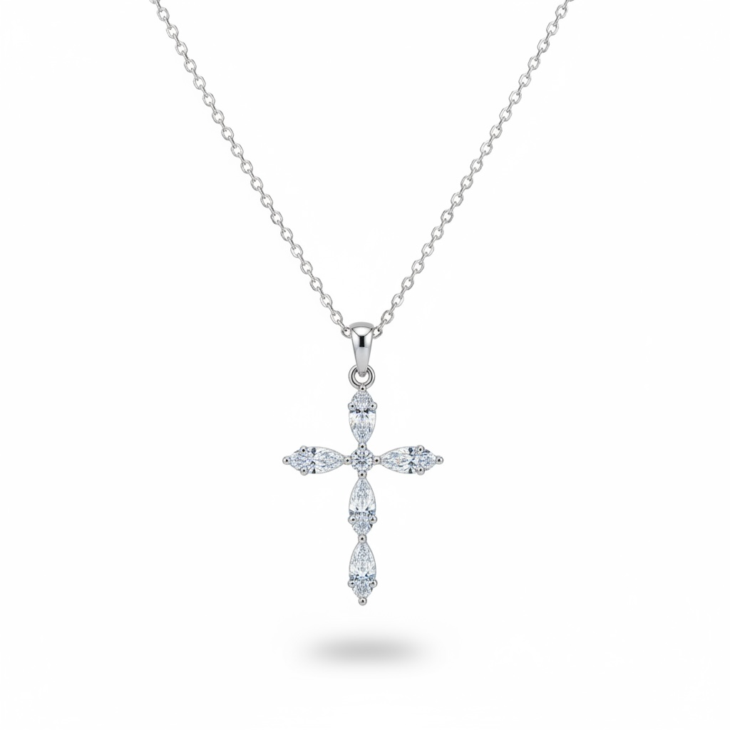 Silver diamanté cross