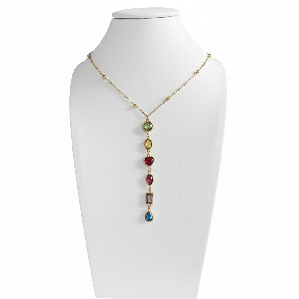 Multicolour gem necklace