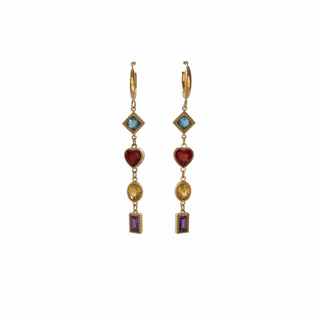 Multi colour drop earrings