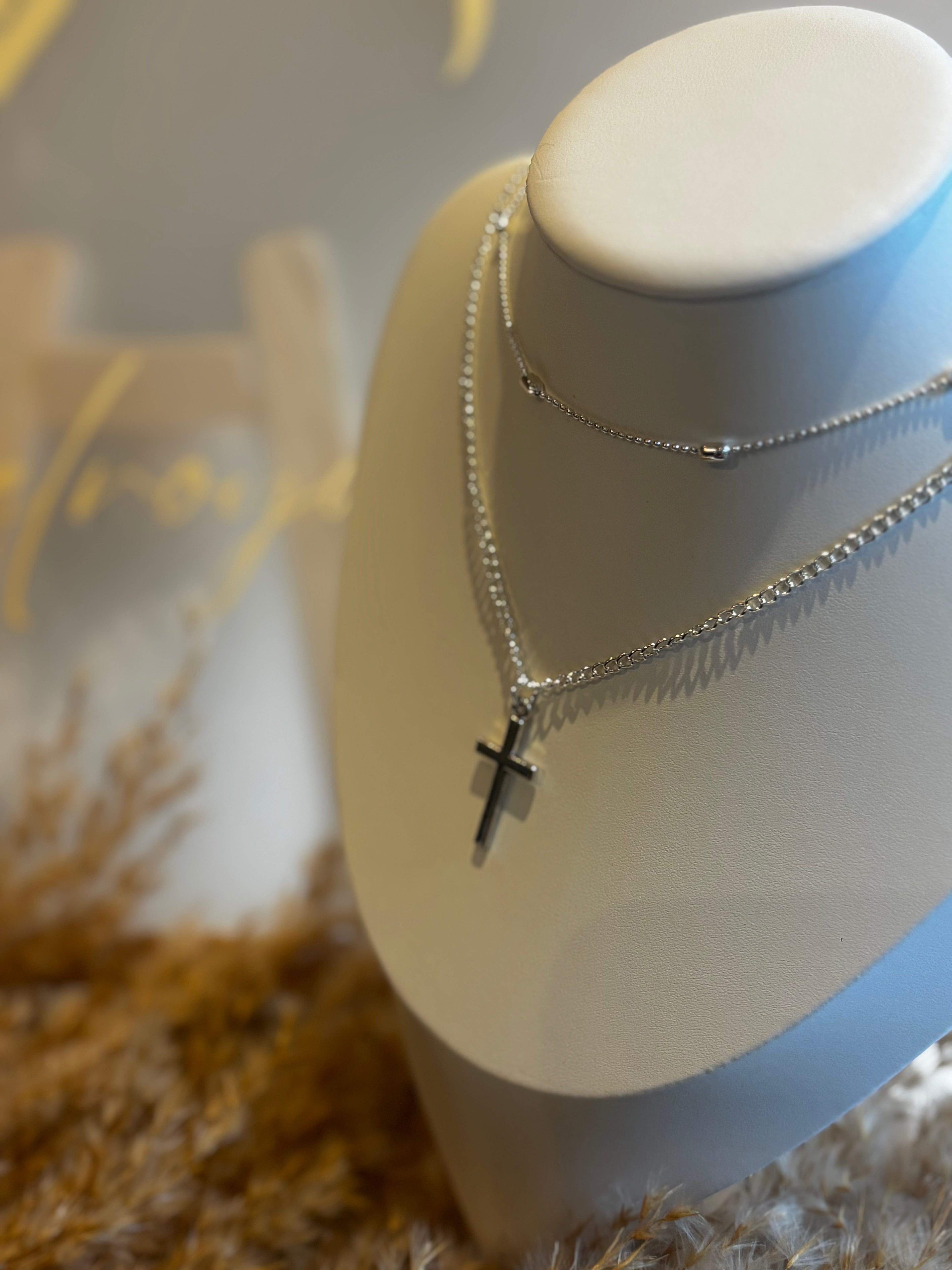 Double cross necklace
