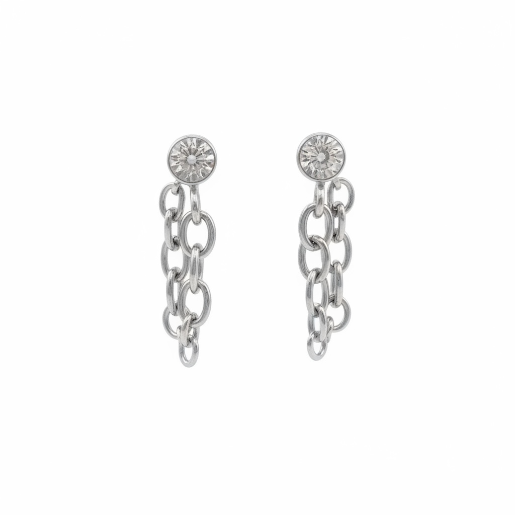 Chain serial earrings