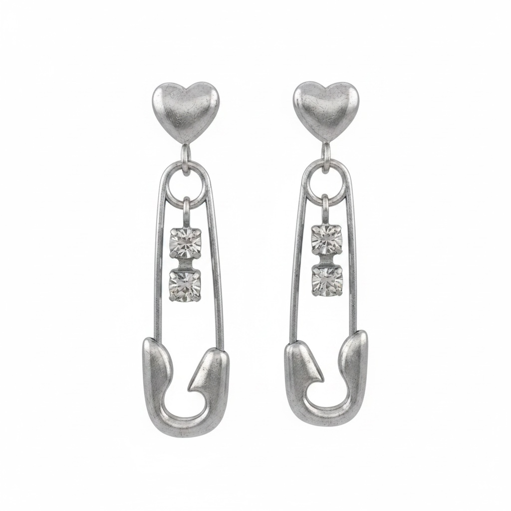 Safety pin earrings