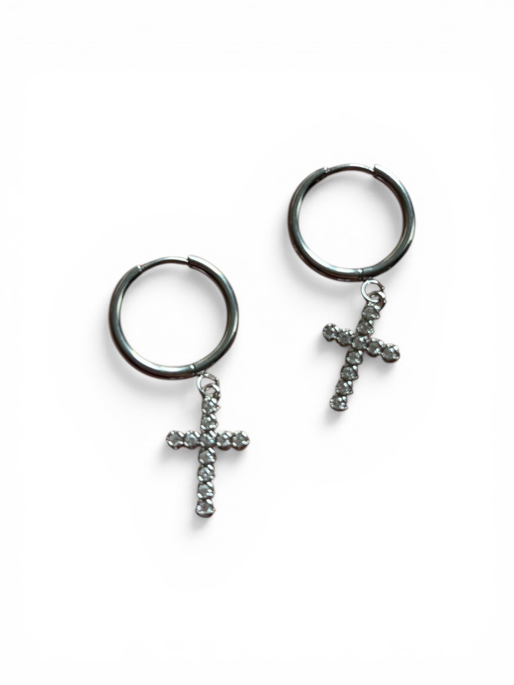 Cross drop earrings