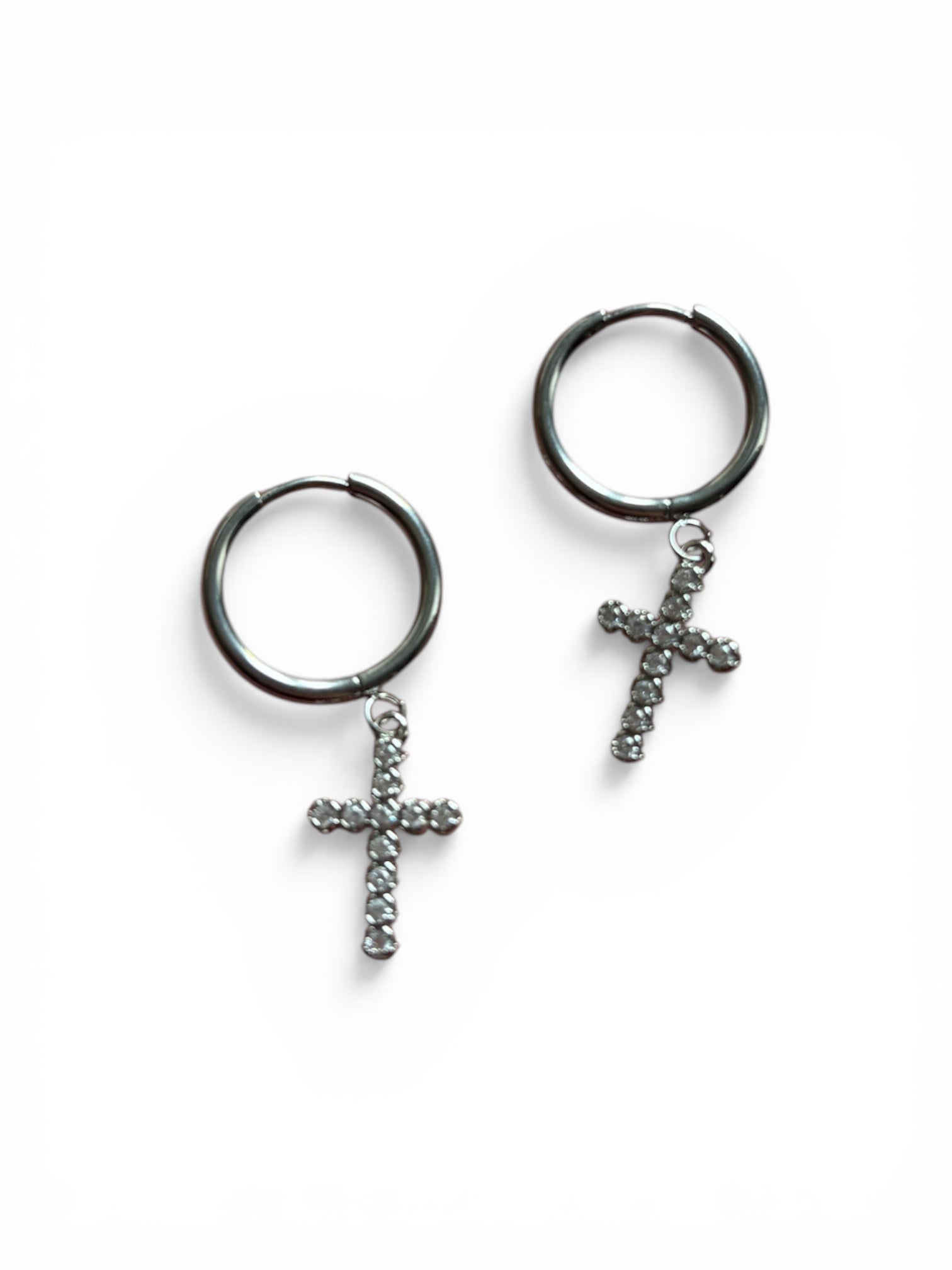 Cross drop earrings