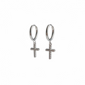 Cross drop earrings