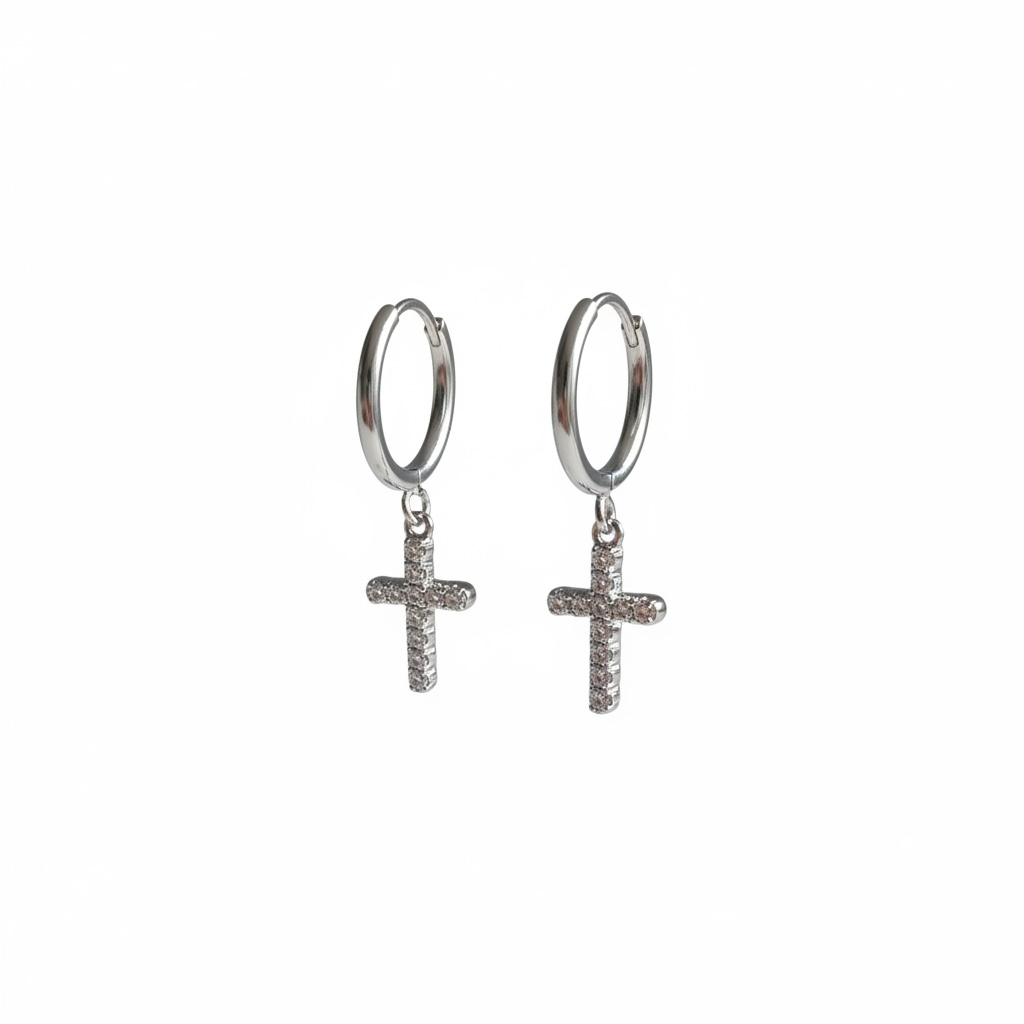 Cross drop earrings