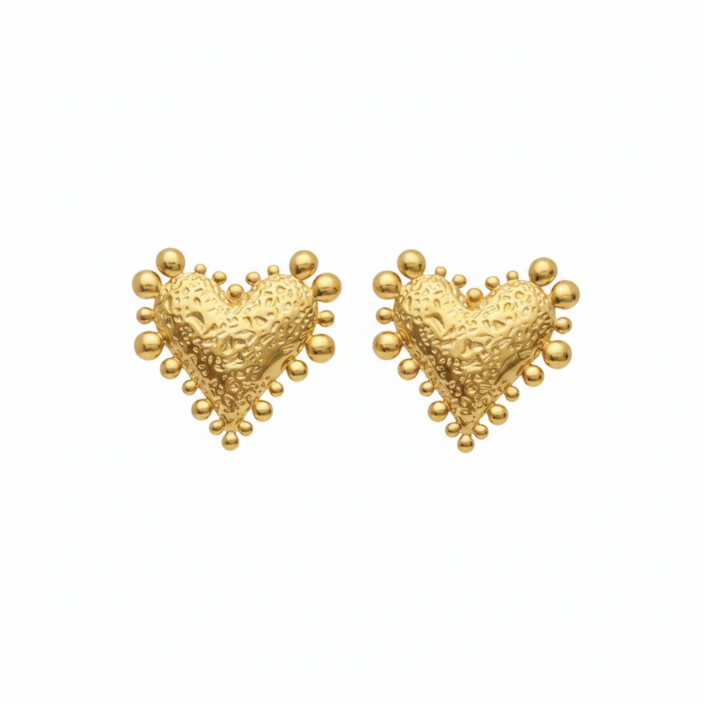 Retro heart earrings