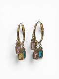 Multi coloured stone earrings